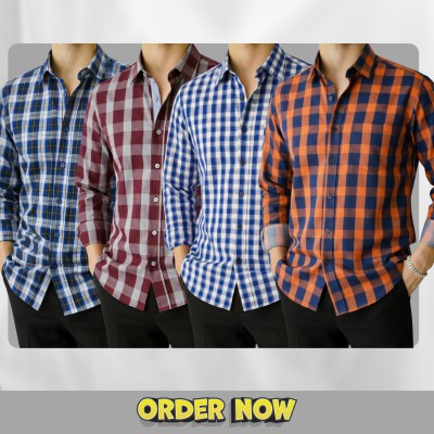 Men's Full Sleeve Check Shirt (Combo)