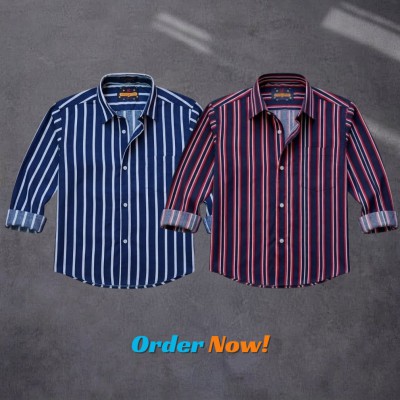 Men's Full Sleeve New Striped Shirt