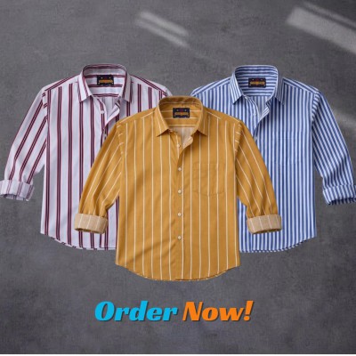 Men's Full Sleeve New Striped Shirt