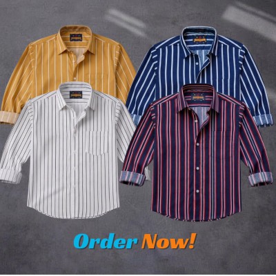 Men's Full Sleeve New Striped Shirt
